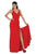 May Queen - MQ1469 Sleeveless Pleated High Front Slit A-Line Dress Bridesmaid Dresses 4 / Red