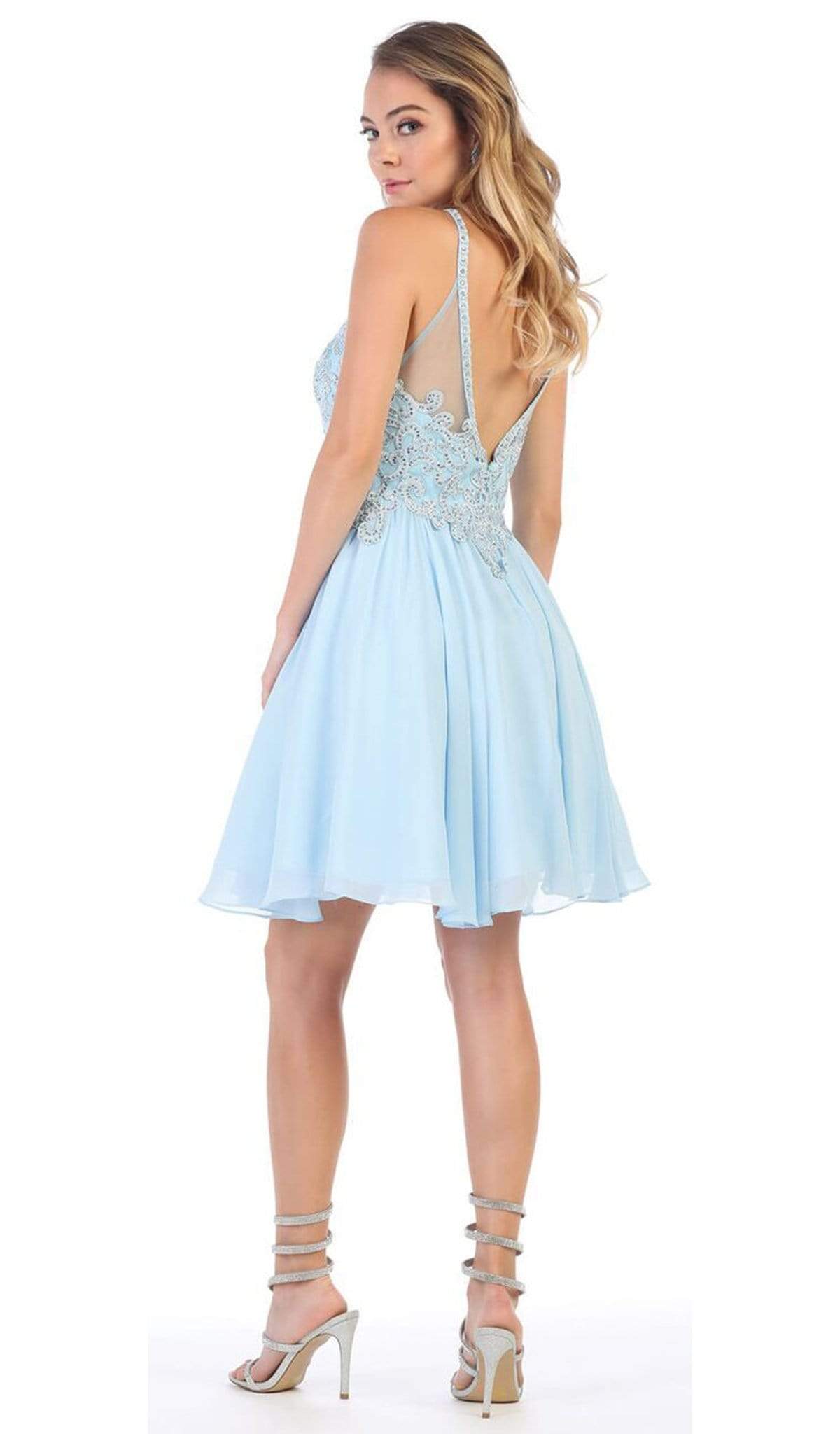 May Queen - MQ1614 Front Keyhole Halter Fit and Flare Cocktail Dress May Queen - MQ1614 Front Keyhole Halter Fit and Flare Cocktail Dress