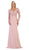 May Queen - MQ1630 Lace Appliqued Plunging V-Neck Gown Bridesmaid Dresses 4 / Dusty-Rose