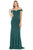 May Queen - MQ1695 Glittering Off Shoulder Long Sheath Gown Evening Dresses 4 / Jade