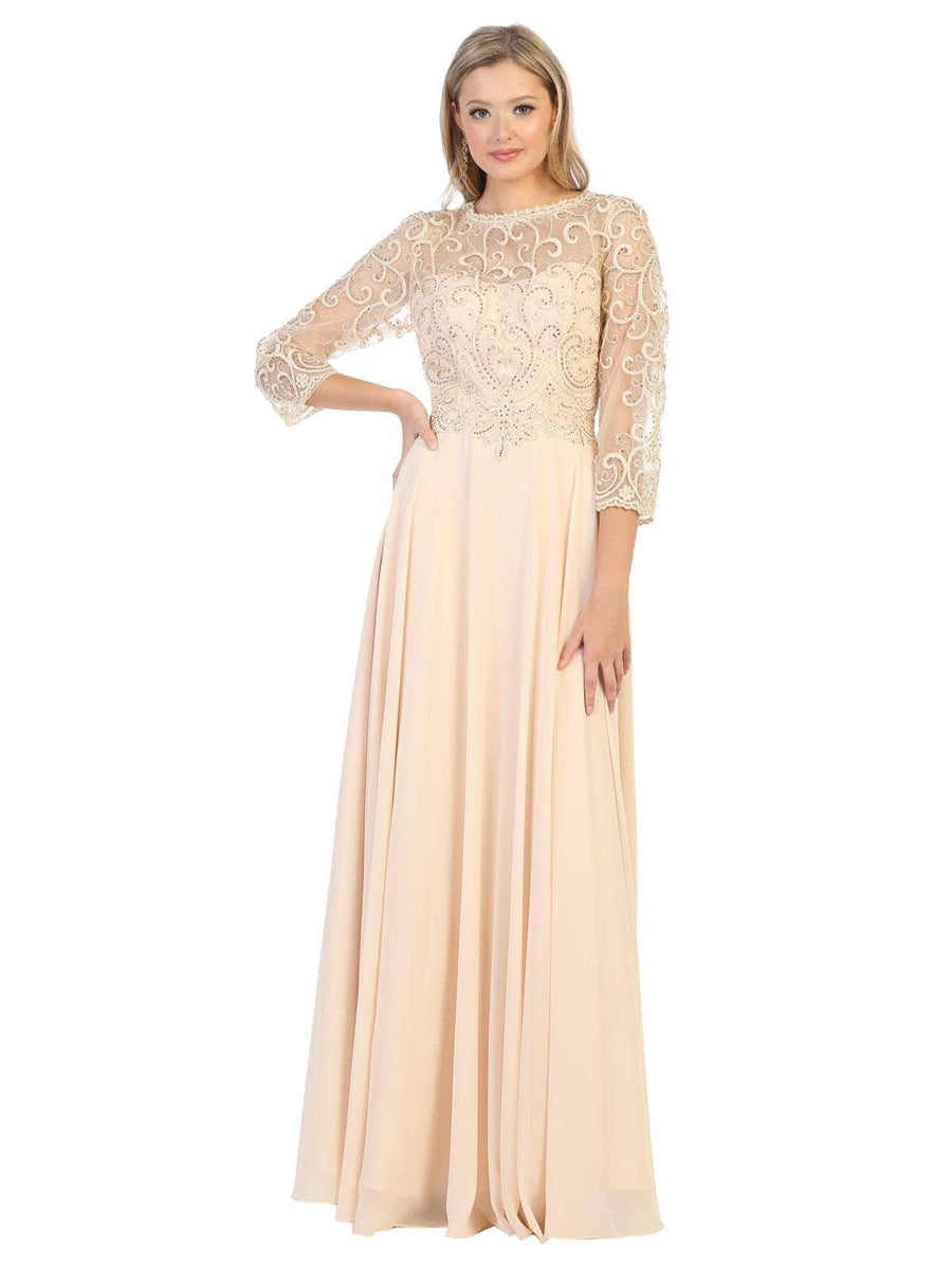 May Queen MQ1959 Short Embroidered A-Line Dress
