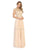 May Queen - MQ1707 Swirl Motif Embroidered Chiffon Dress Prom Dresses 4 / Champagne
