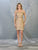 May Queen - MQ1715 Short Off Shoulder Lace Appliqued Dress Party Dresses 4 / Gold