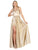 May Queen - MQ1723 Plunging V-Neck Empire High Slit Dress Evening Dresses 4 / Champagne