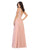 May Queen - MQ1754 Embroidered Deep V-neck A-line Dress Prom Dresses