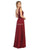 May Queen - MQ1754 Embroidered Deep V-neck A-line Dress Prom Dresses