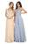 May Queen - MQ1754 Embroidered Deep V-neck A-line Dress Prom Dresses 4 / Dusty-Blue