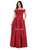 May Queen - MQ1762 Scalloped Lace Bodice A-Line Dress Prom Dresses 4 / Burgundy