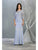 May Queen - MQ1810 Sheer Quarter Sleeve Appliqued Trumpet Dress Evening Dresses M / Dusty Blue