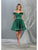 May Queen - MQ1815 Off Shoulder Satin cocktail Dress Homecoming Dresses 2 / Hunter-Grn