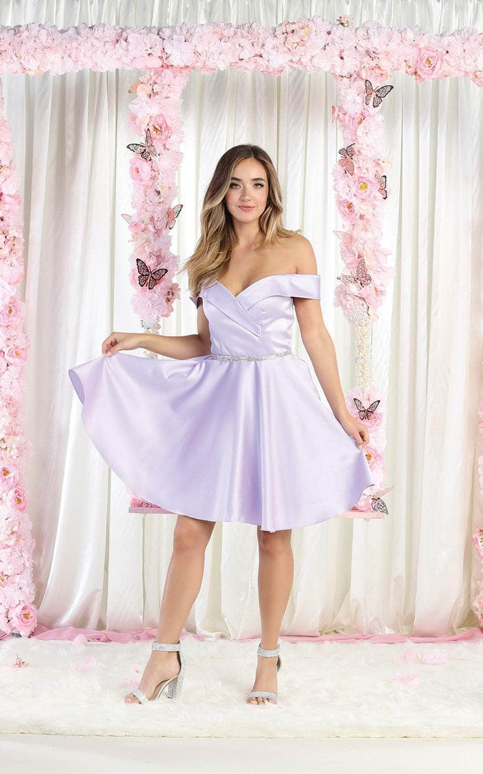 May Queen - MQ1815 Satin A-Line Cocktail Dress Homecoming Dresses