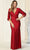May Queen MQ1831 - Tulip Sleeve Sheath Evening Dress Special Occasion Dress 6 / Burgundy