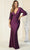 May Queen MQ1831 - Tulip Sleeve Sheath Evening Dress Special Occasion Dress 6 / Eggplant