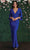 May Queen MQ1831 - Tulip Sleeve Sheath Evening Dress Special Occasion Dress 6 / Royal-Blue