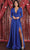 May Queen MQ1835 - Long Sleeve High-Slit A-Line Dress Mother of the Bride Dresess