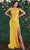 May Queen MQ1855 - Draped Trumpet Dress with Slit Special Occasion Dress