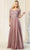 May Queen MQ1860 - Quarter Sleeve A-Line Long Dress Prom Dresses S / Mauve