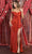 May Queen MQ1870 - Off Shoulder Sheath Long Dress Prom Dresses 4 / Rust
