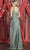 May Queen MQ1871 - Draped Metallic Prom Dress with Slit Prom Dresses