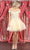 May Queen MQ1966 - Off Shoulder A-Line Cocktail Dress Cocktail Dresses 4 / Champagne/Gold