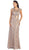 May Queen - RQ7182 Rhinestone Lace Floral Evening Gown Special Occasion Dress 6 / Champagne