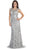 May Queen - RQ7182 Rhinestone Lace Floral Evening Gown Special Occasion Dress 6 / Silver