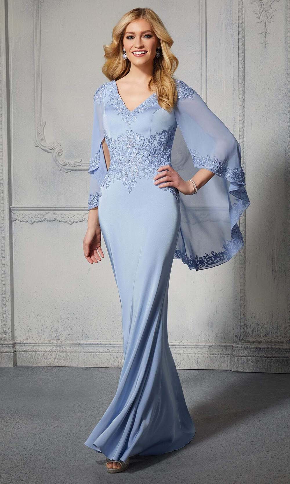 MGNY By Mori Lee - 72401 Capelet Sheath Evening Dress MGNY By Mori Lee - 72401 Capelet Sheath Evening Dress