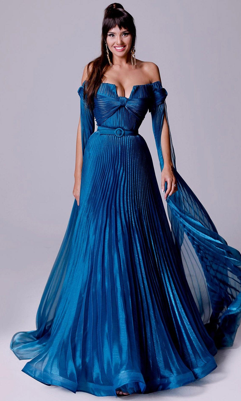 MNM Couture 2694 - Pleated A-Line Evening Gown MNM Couture 2694 - Pleated A-Line Evening Gown