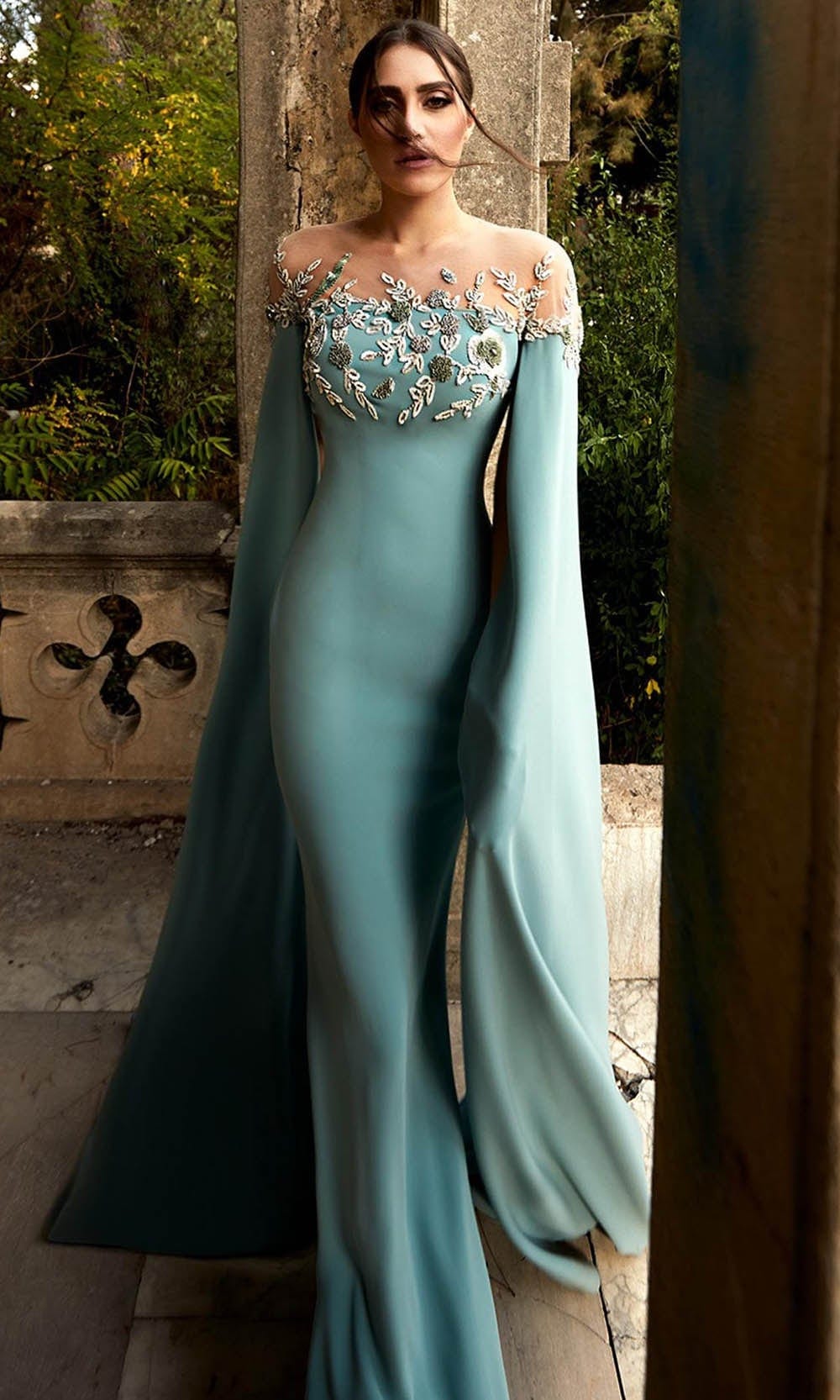 MNM Couture K3947 - Bell Sleeves Formal Dress MNM Couture K3947 - Bell Sleeves Formal Dress