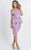 MNM COUTURE - L0003 Folded Off Shoulder Peplum Sheath Dress Special Occasion Dress XS / Lilac
