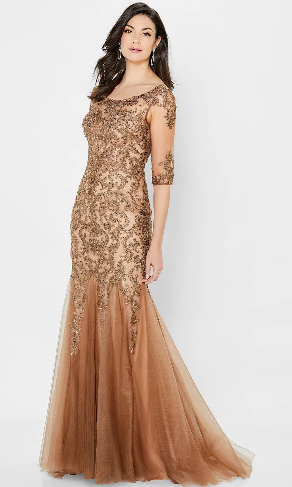 Montage by Mon Cheri 122901 - Lace Evening Gown 16 / English Rose