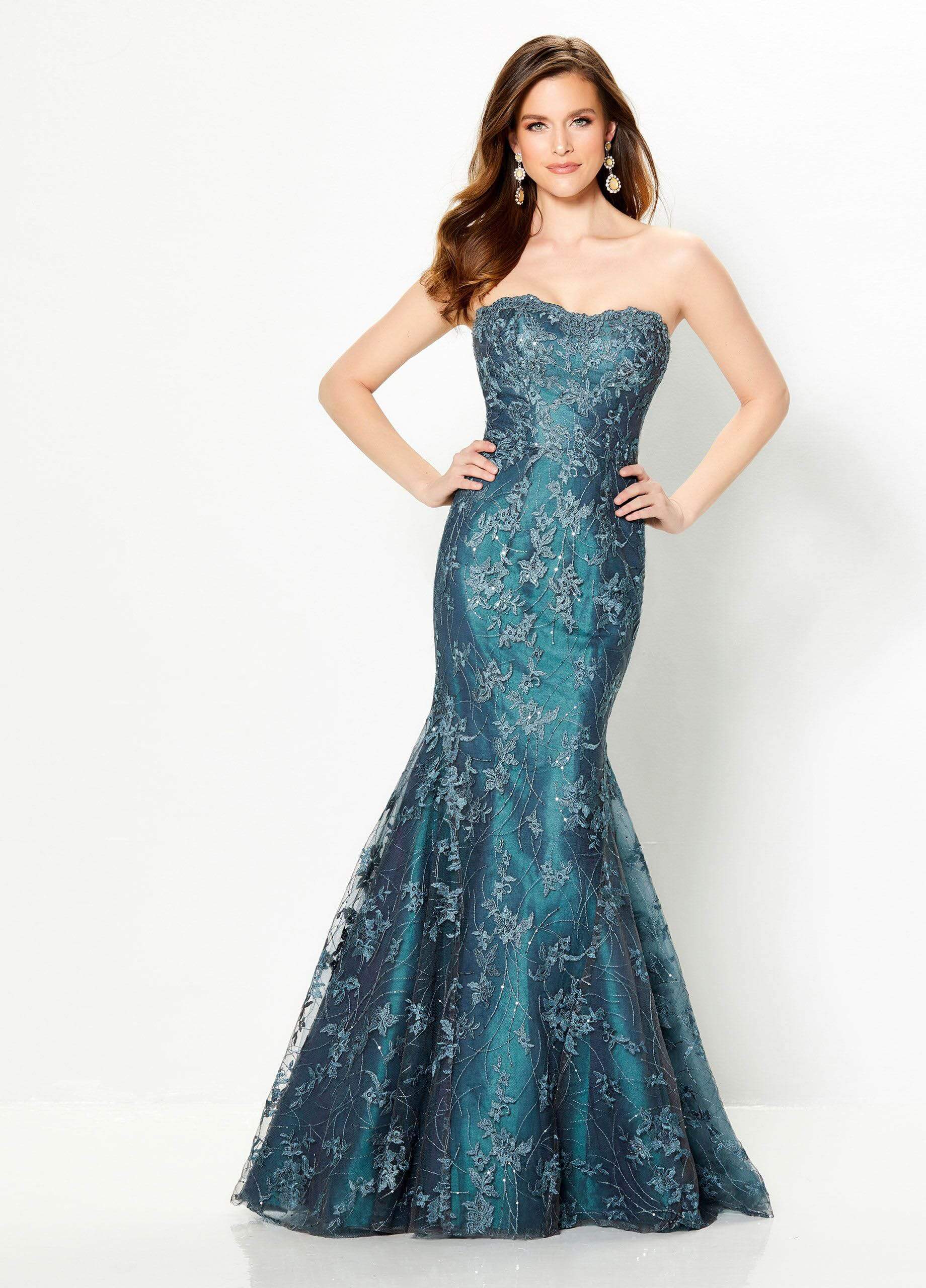 Montage by Mon Cheri - 218903W Beaded Fitted Trumpet Evening Dress
