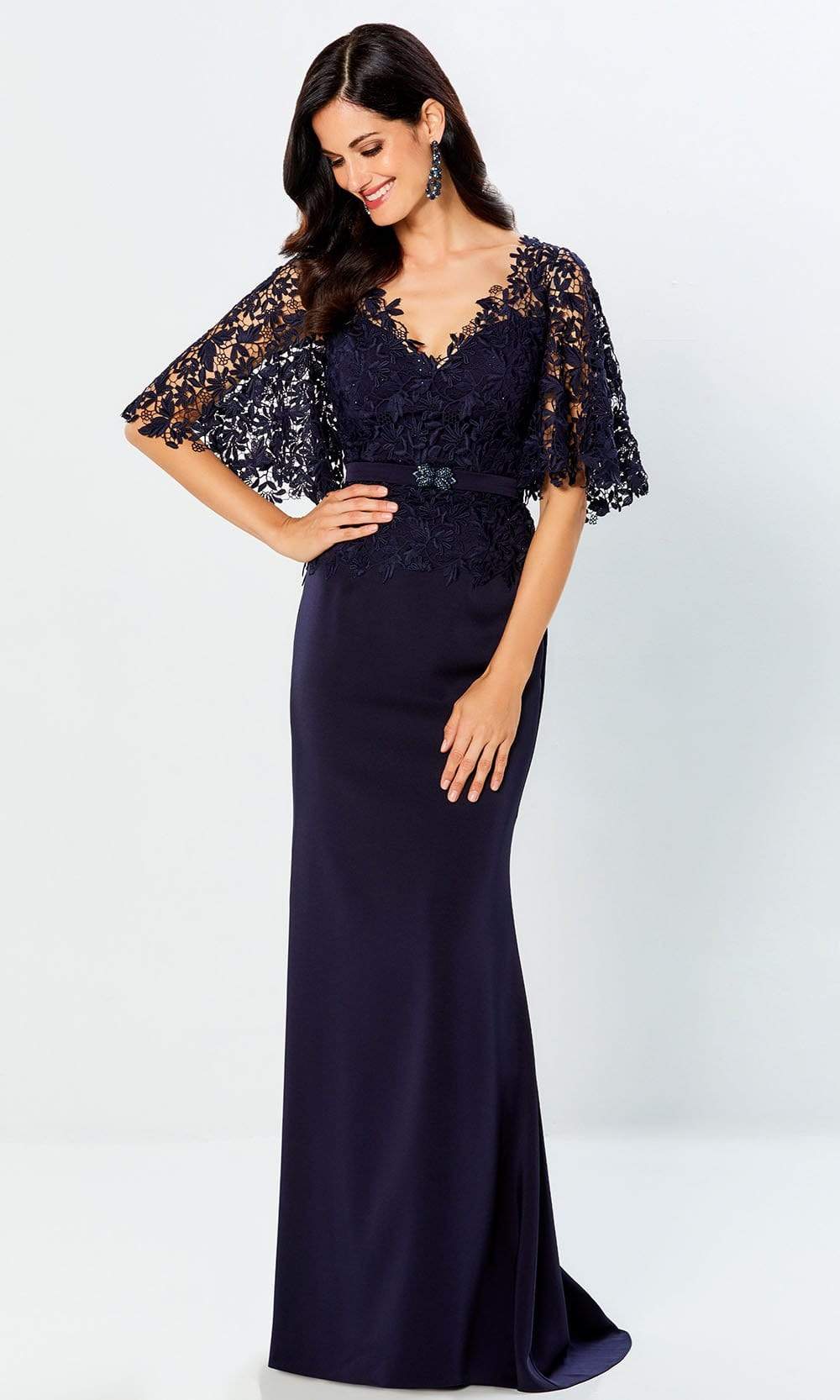 Montage by Mon Cheri - 220946 Flutter Sleeve Lace Sheath Dress  Couture  Candy
