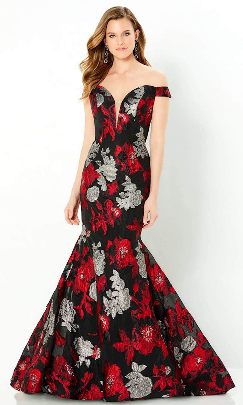 Montage by Mon Cheri - 220952 Floral Deep Off-Shoulder Gown Couture Candy Montage by Mon Cheri - 220952 Floral Deep Off-Shoulder Gown Couture Candy