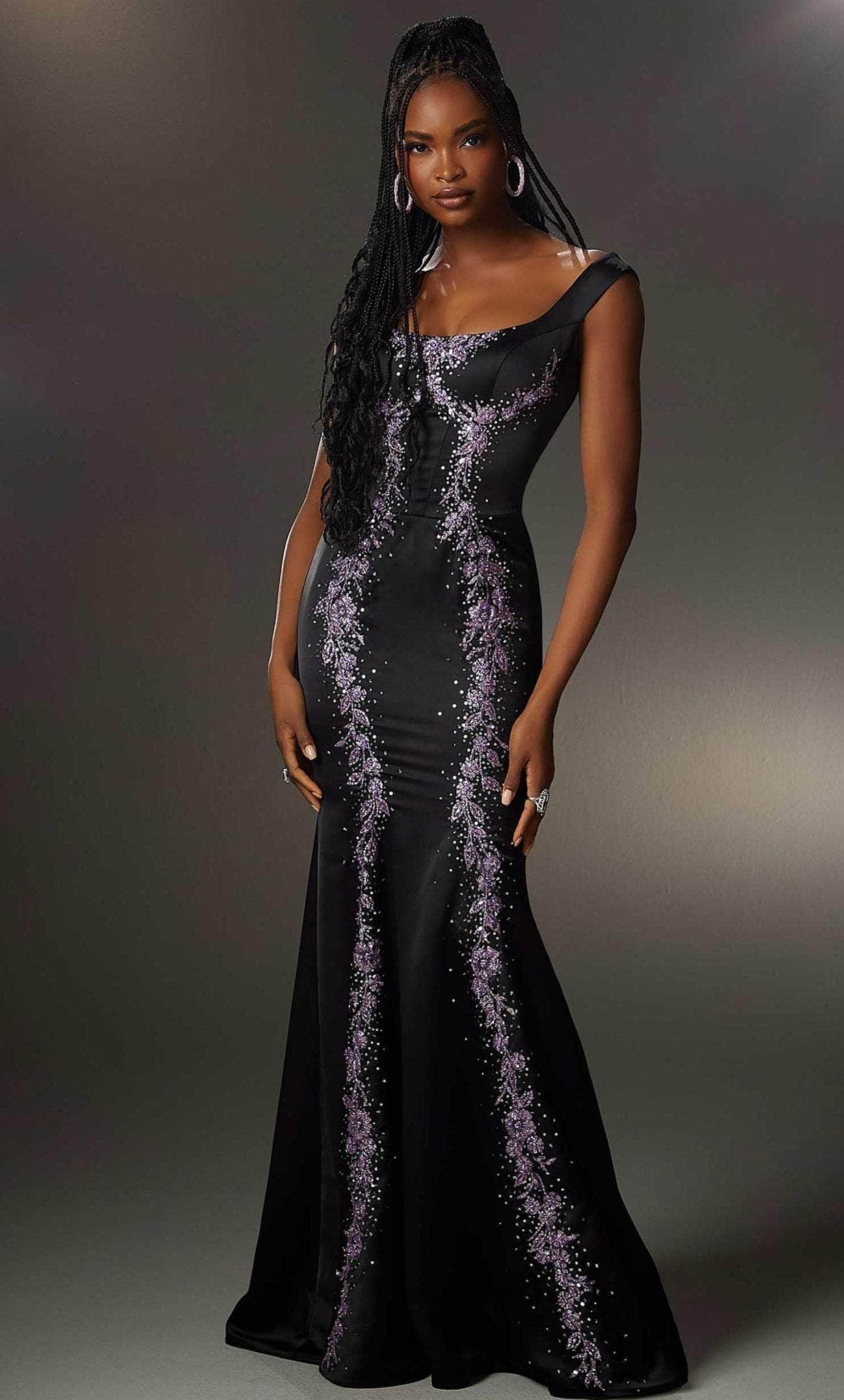 Mori Lee 48003 - Sleeveless Square Neck Evening Gown 28 / Black/Purple - Shop Mori Lee dresses on Couture Candy at CoutureCandy.com Mori Lee 48003 - Sleeveless Square Neck Evening Gown 28 / Black/Purple - Shop Mori Lee dresses on Couture Candy at CoutureCandy.com