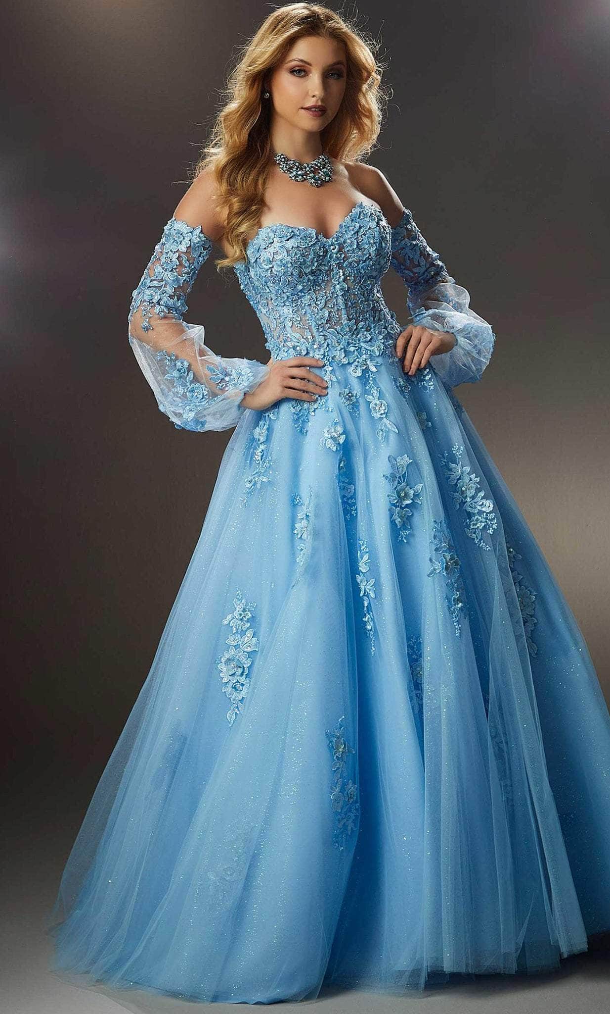 bahama blue prom dress Leila Navy Blue Mermaid Deep V Neck Satin Long Prom Dress with Appliques Navy Blue / 2