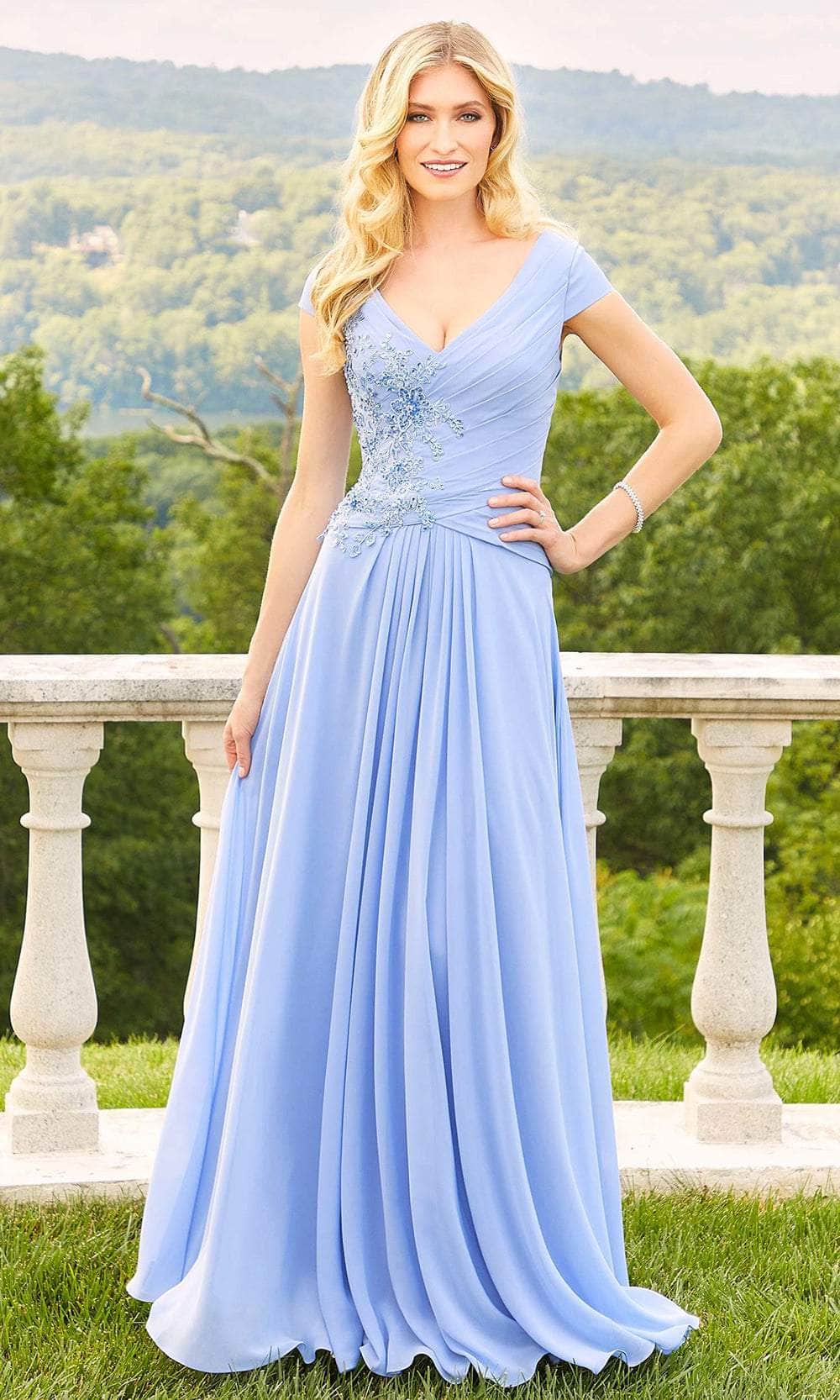 Mori Lee 72510 - V-Neck Cap Sleeve A-Line Prom Dress Mori Lee 72510 - V-Neck Cap Sleeve A-Line Prom Dress