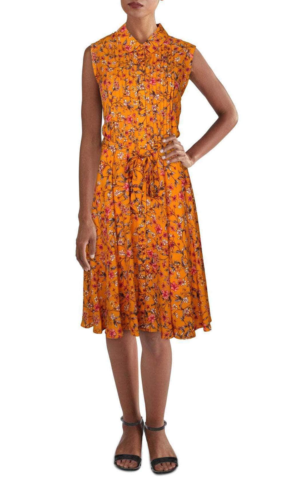 Nanette Nanette Lepore NM9K171J3 - Collared Floral Casual Dress Nanette Nanette Lepore NM9K171J3 - Collared Floral Casual Dress