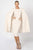 Nicole Bakti - 659 Cape Sleeve Knee Length Sheath Dress Wedding Guest 0 / Champagne