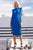 Nicole Bakti - 660 High Neck Tea Length Sheath Dress Prom Dresses 0 / Blue
