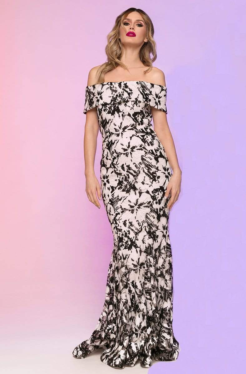 Nicole Bakti - 6759N Off shoulder Floral Print Mermaid Gown 2 / Mocha - Shop Nicole Bakti dresses on Couture Candy at CoutureCandy.com Nicole Bakti - 6759N Off shoulder Floral Print Mermaid Gown 2 / Mocha - Shop Nicole Bakti dresses on Couture Candy at CoutureCandy.com