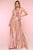 Nicole Bakti - 6833 Plunged Neck Long Pleated Choker Dress Prom Dresses 0 / Dusty Rose
