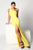 Nicole Bakti - 6863 Sleeveless One Shoulder High Slit Sheath Dress, Sweep train Evening Dresses 0 / Yellow