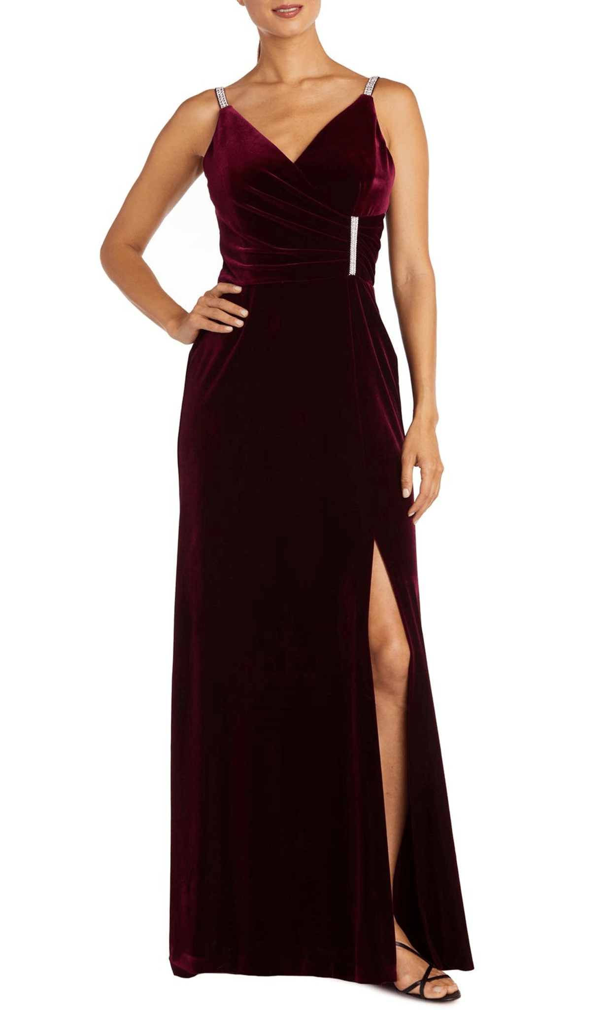Nightway 22093 - Rhinestone Accent V-Neck Evening Gown 10 / Wine - Shop Nightway dresses on Couture Candy at CoutureCandy.com Nightway 22093 - Rhinestone Accent V-Neck Evening Gown 10 / Wine - Shop Nightway dresses on Couture Candy at CoutureCandy.com