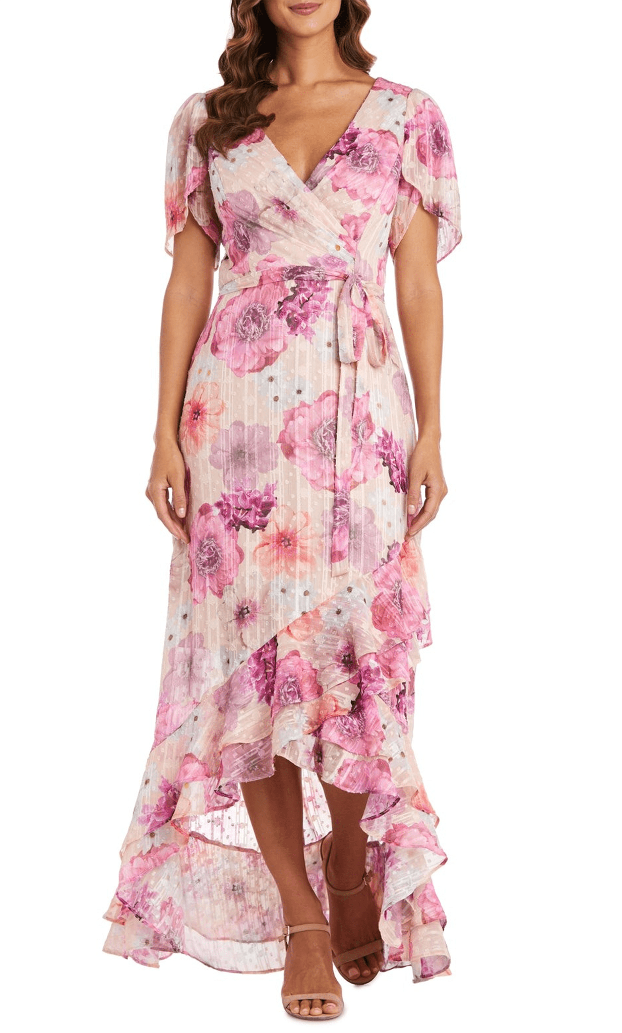 Nightway 22138 - Floral Long A-line Dress Couture Candy Nightway 22138 - Floral Long A-line Dress Couture Candy