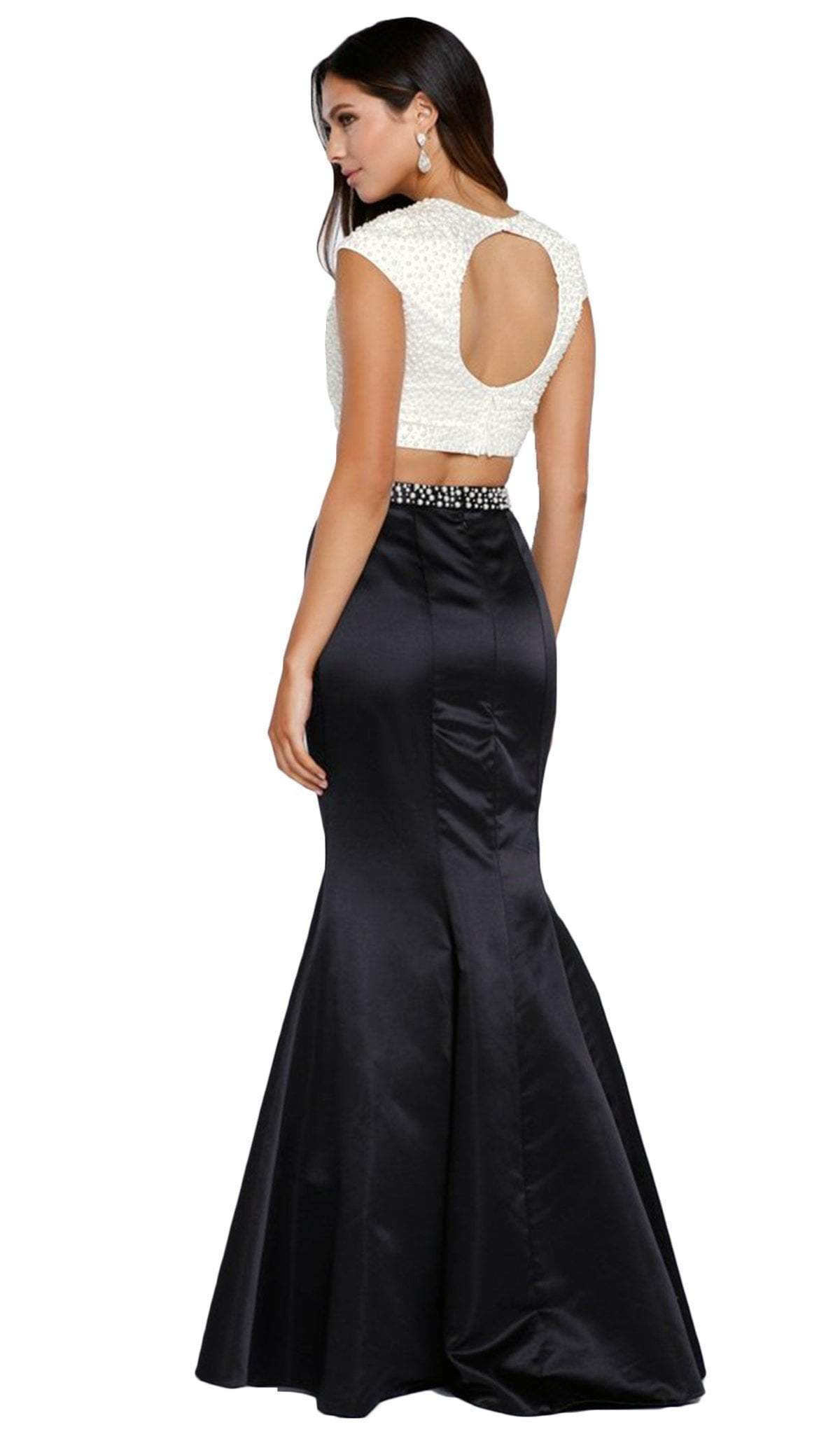 Nox Anabel - 8227 Two-Piece Pearl Embellished Gown Couture Candy Nox Anabel - 8227 Two-Piece Pearl Embellished Gown Couture Candy