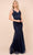 Nox Anabel - A398 Sleeveless V Neck Beaded Lace Applique Trumpet Gown Evening Dresses 4 / Navy Blue