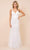 Nox Anabel - A398 Sleeveless V Neck Beaded Lace Applique Trumpet Gown Evening Dresses 4 / White