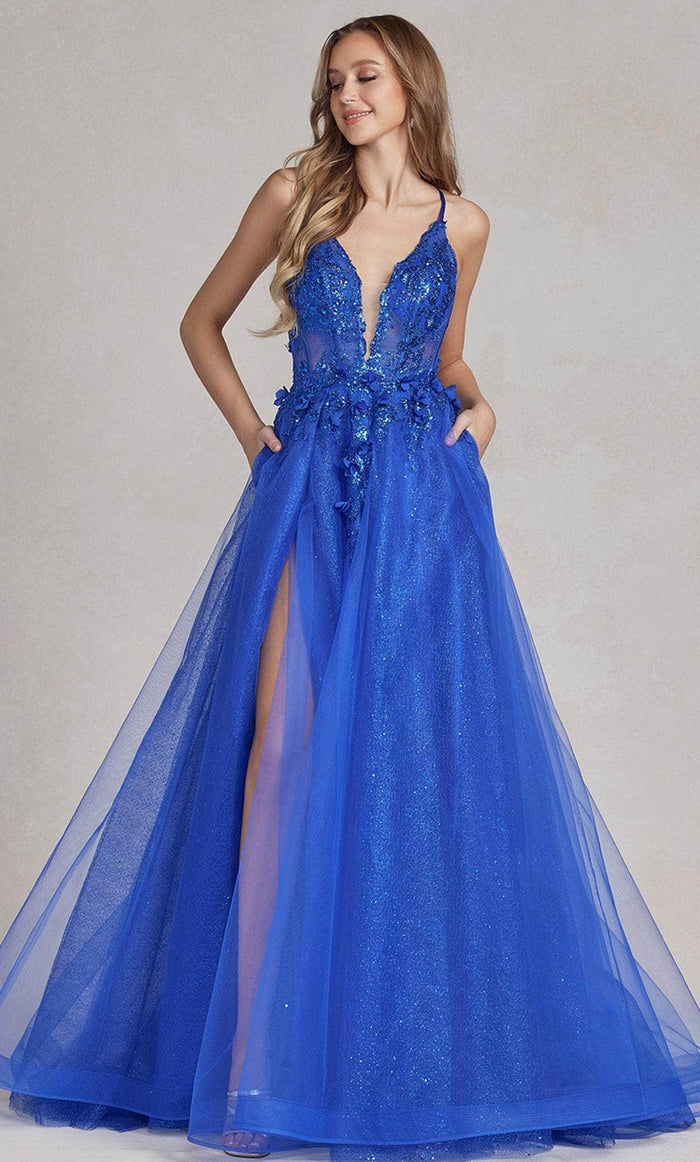 Nox Anabel C1113 - Tulle Skirt Prom Gown Prom Dresses 00 / Royal Blue
