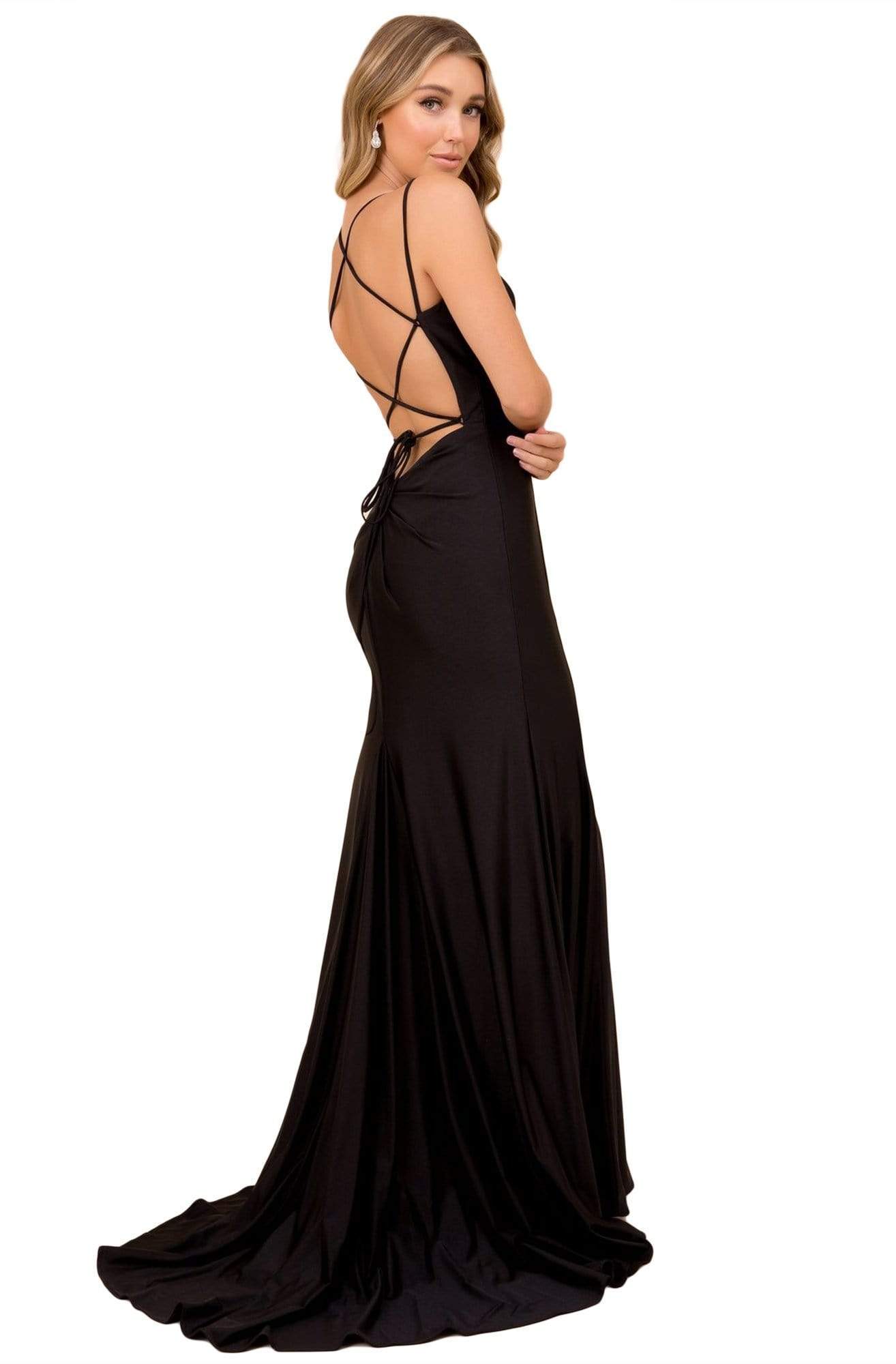 Nox Anabel - C301 Sleeveless Crisscross String Open Back Prom Dress Couture Candy Nox Anabel - C301 Sleeveless Crisscross String Open Back Prom Dress Couture Candy